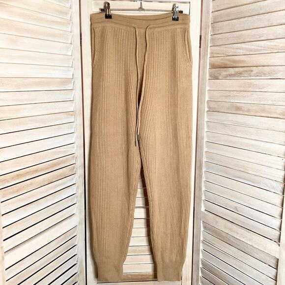 Jonathan Simkhai Wool Cashmere Camel Tan Ribbed Knit Sweater Jogger S - Picture 6 of 9